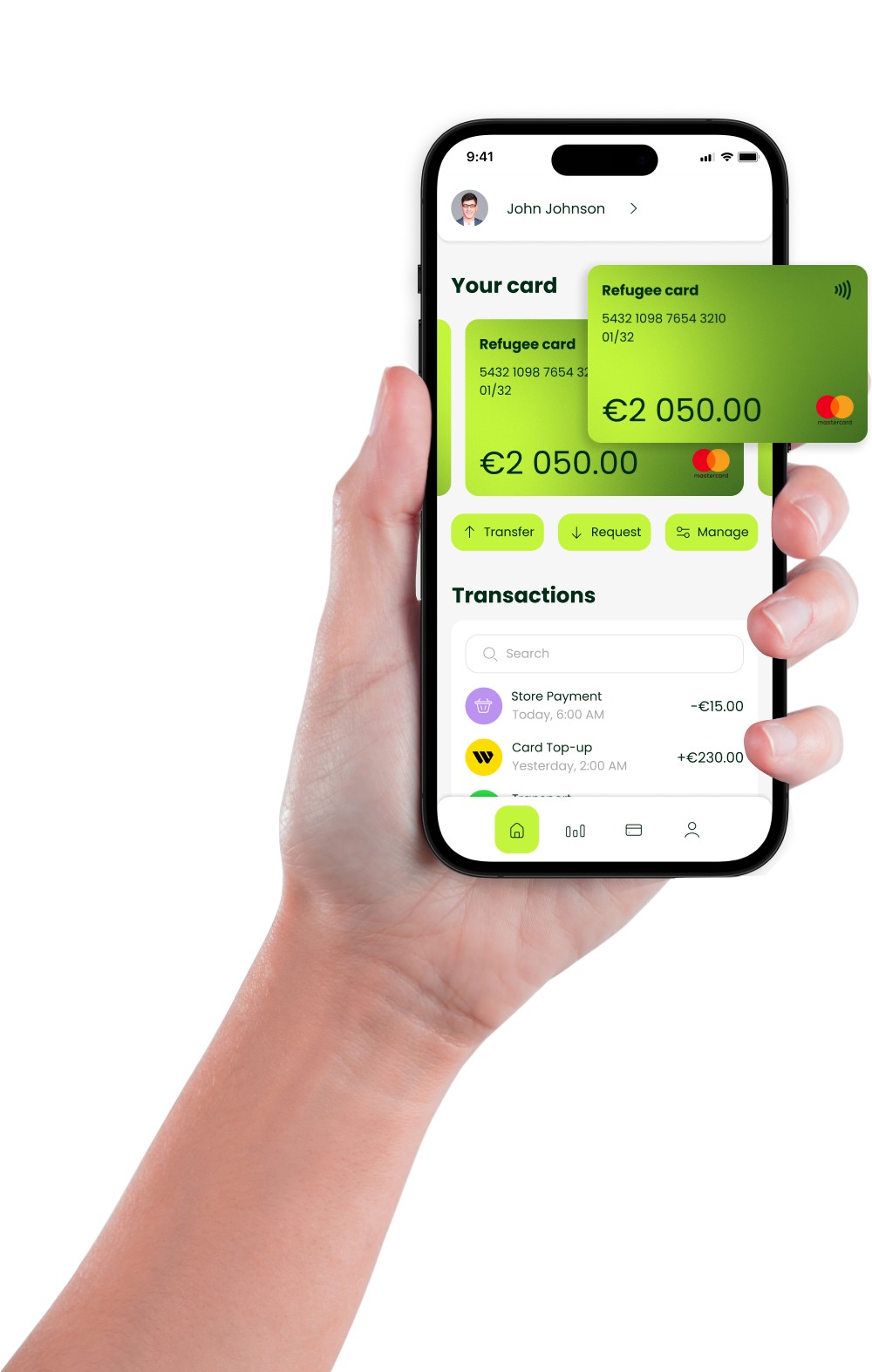 Hand pick the phone with app screen.